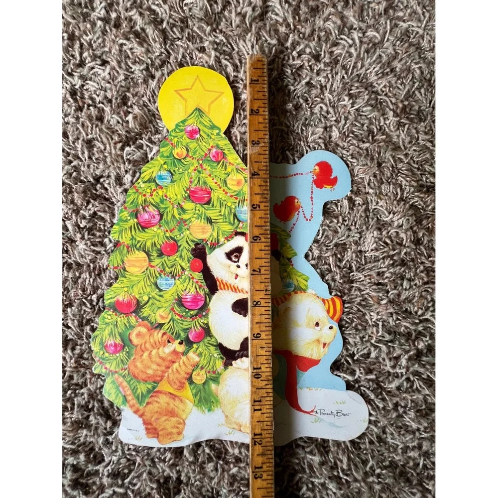 Vintage Eureka The Personality Bears Christmas Tree Paper Die Cut Decoration